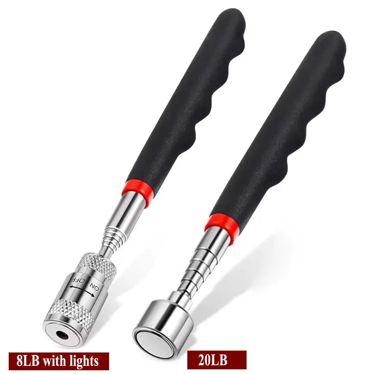 Telescopic Magnetic Iron Retrieval Tool with LED Illumination for Enhanced DIY Applications