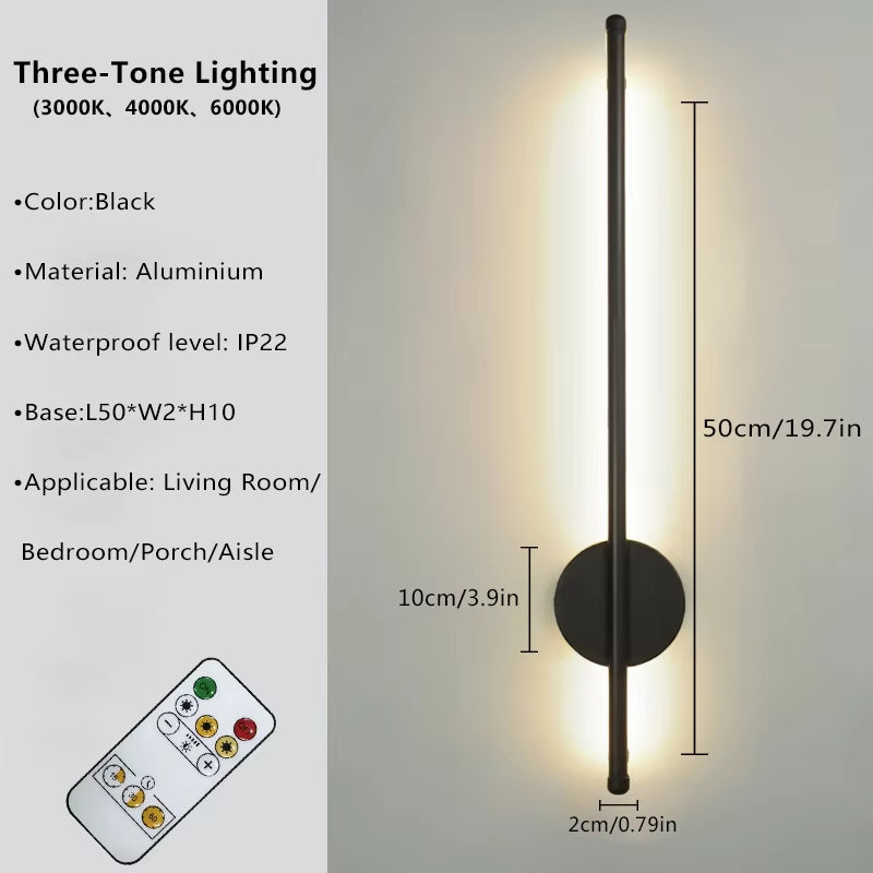 Magnetic Rechargeable 50 LED Wall Lamp in Black and Gold for Living Room, Bedroom, Hallway, Study, Stairwell, and Cloakroom - Wireless Lighting Solution