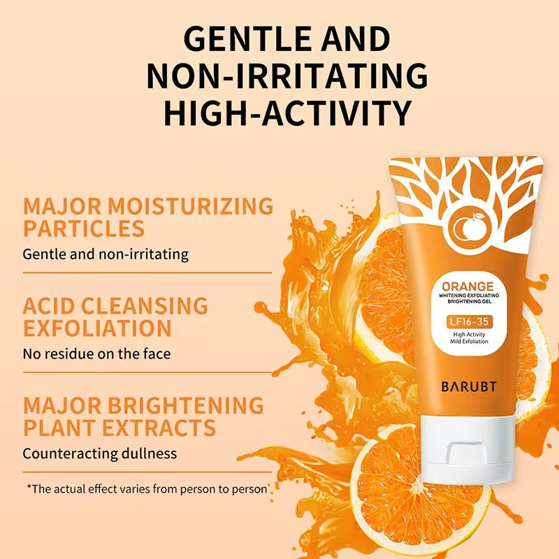 Revitalize Your Skin with Our 50g Gentle Orange Exfoliating Gel - Perfect for Facial and Body Cleansing!