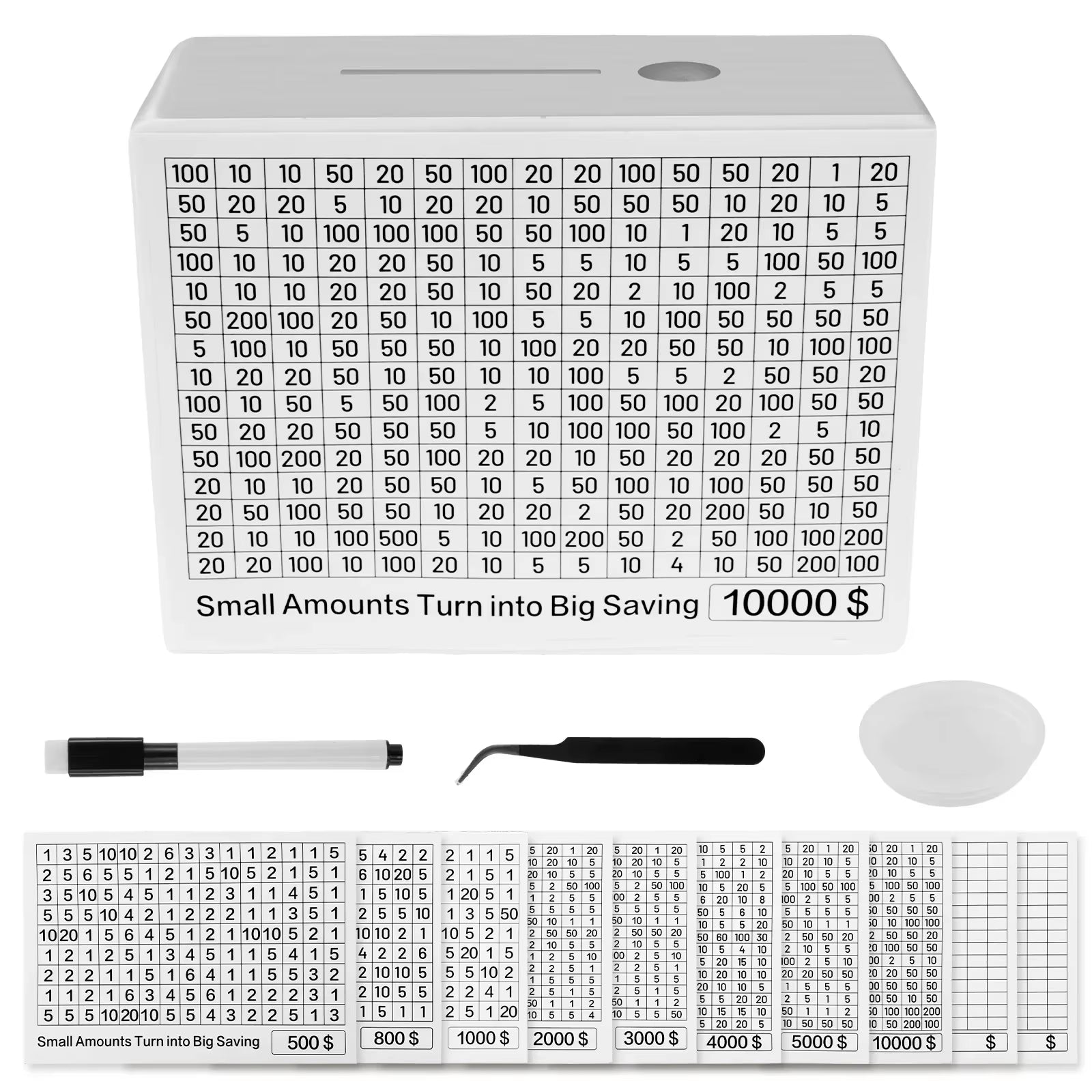 Unlock Your Savings Potential with the 10,000 Wooden Money Saving Challenge Box - The Perfect Cash Vault Piggy Bank for All Ages!