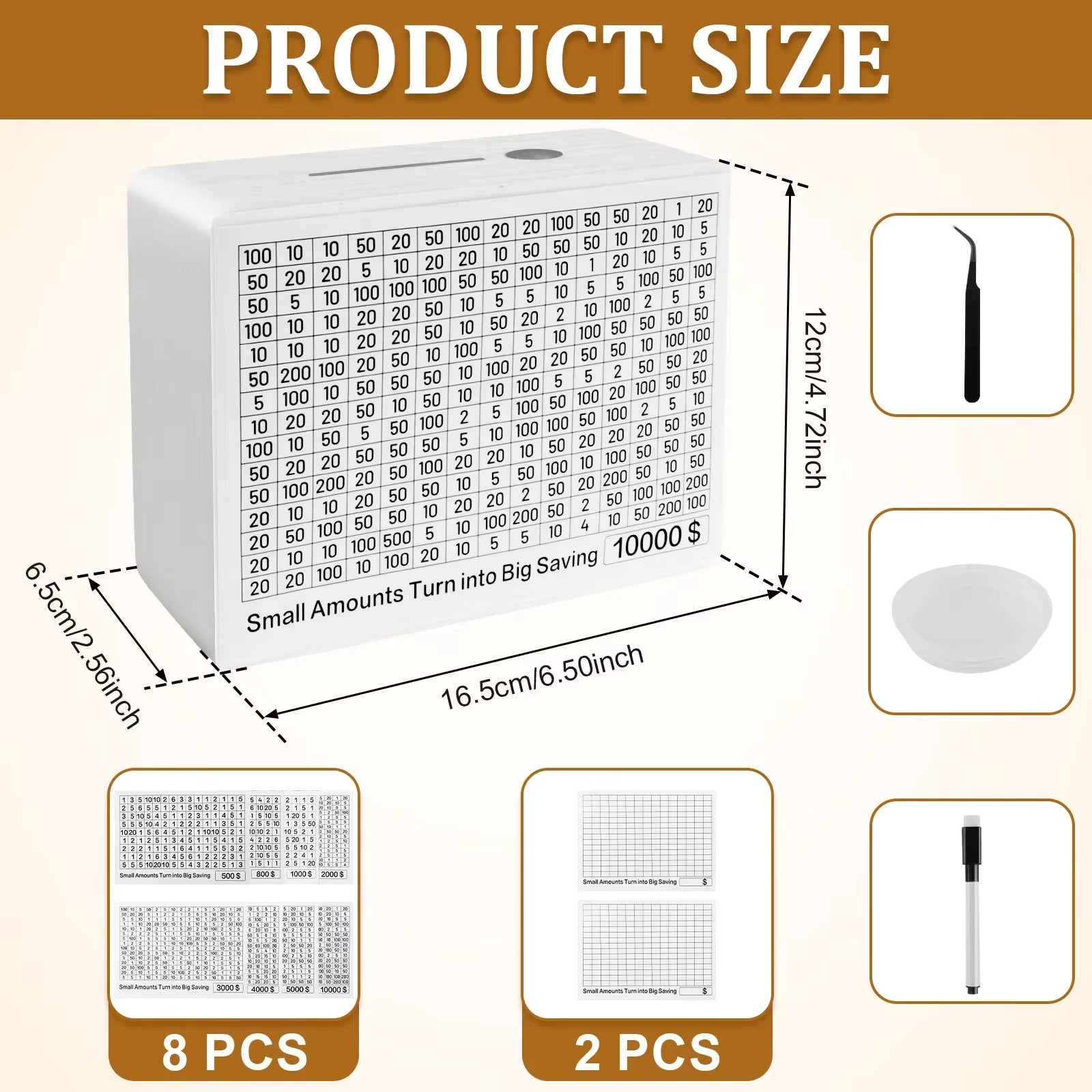Unlock Your Savings Potential with the 10,000 Wooden Money Saving Challenge Box - The Perfect Cash Vault Piggy Bank for All Ages!