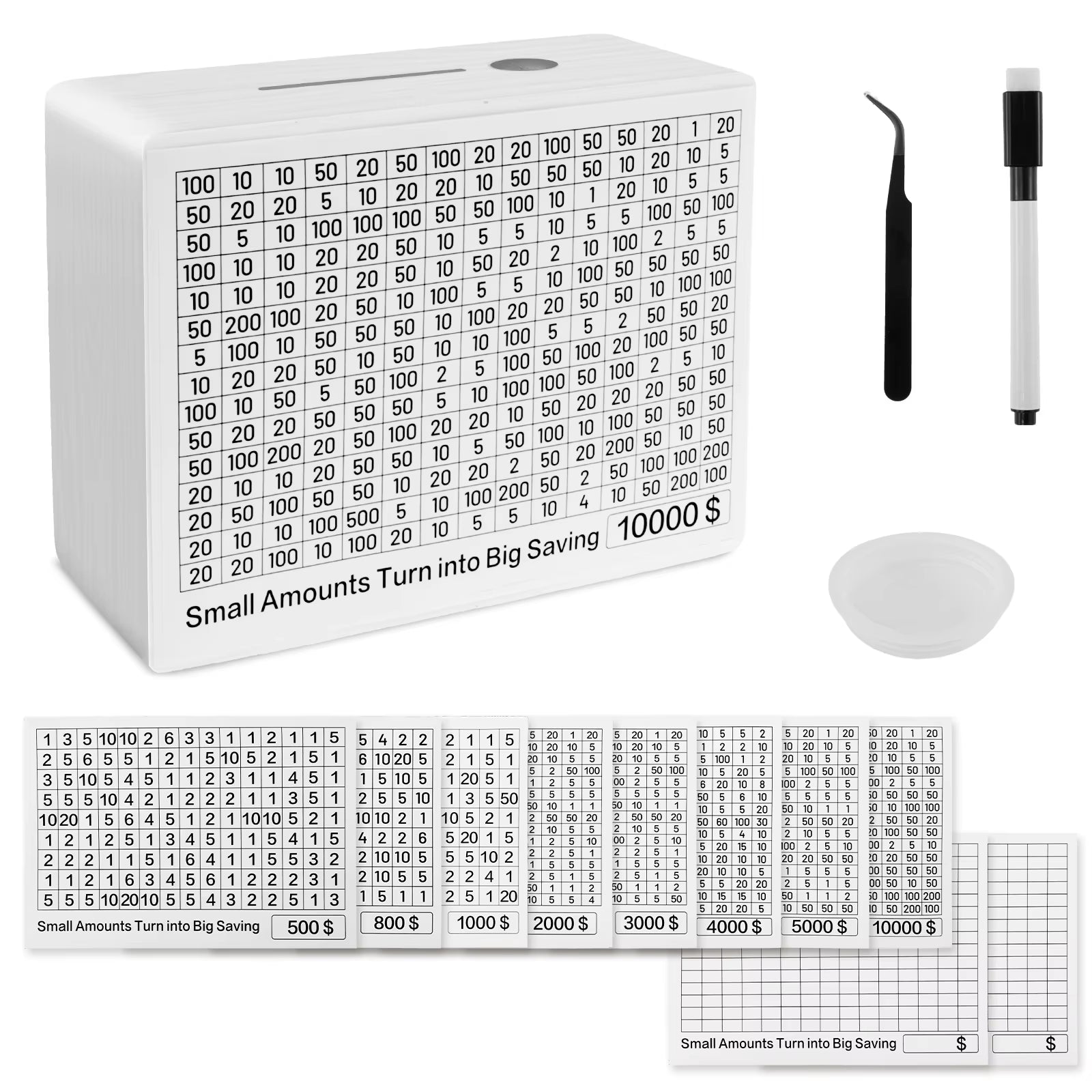 Unlock Your Savings Potential with the 10,000 Wooden Money Saving Challenge Box - The Perfect Cash Vault Piggy Bank for All Ages!