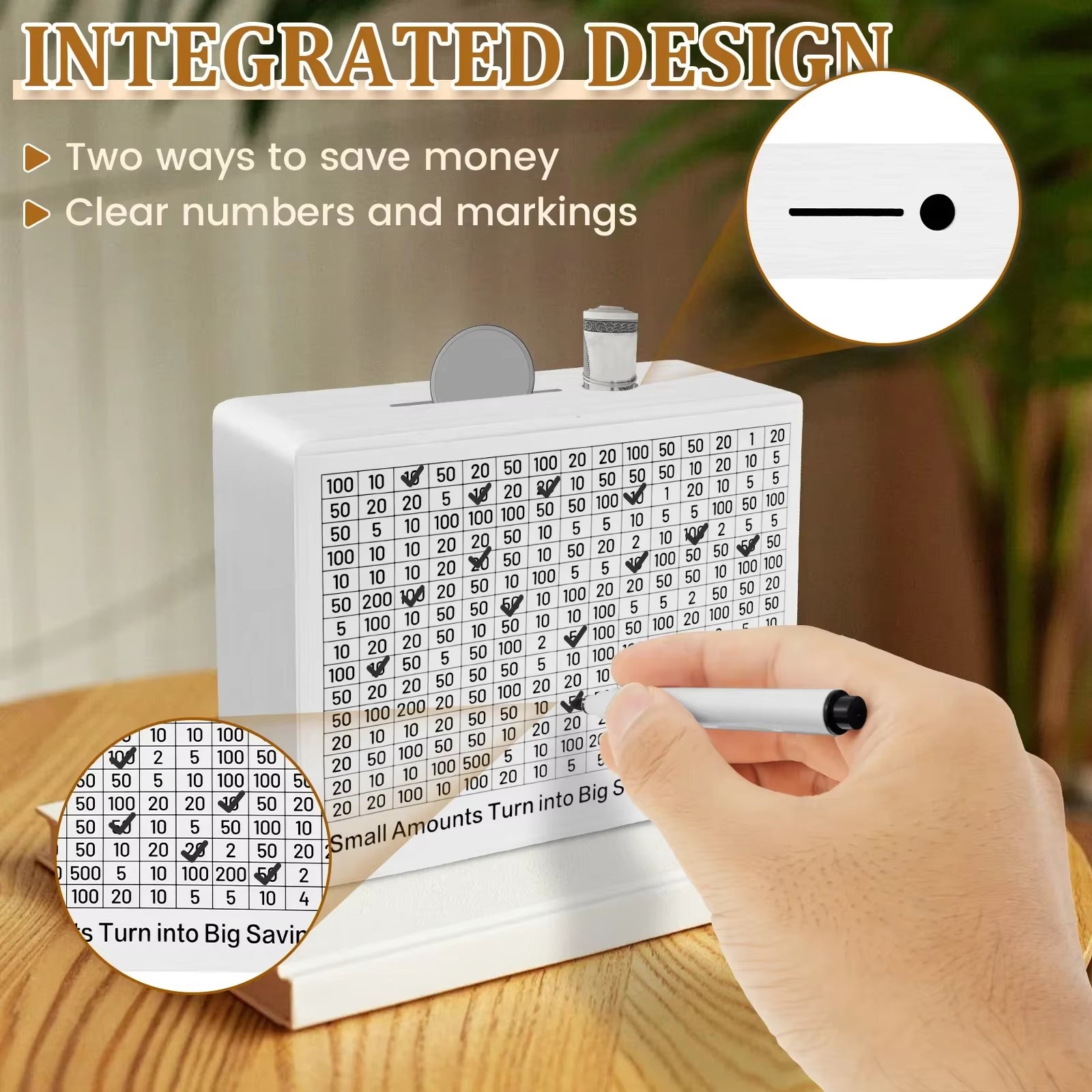 Unlock Your Savings Potential with the 10,000 Wooden Money Saving Challenge Box - The Perfect Cash Vault Piggy Bank for All Ages!